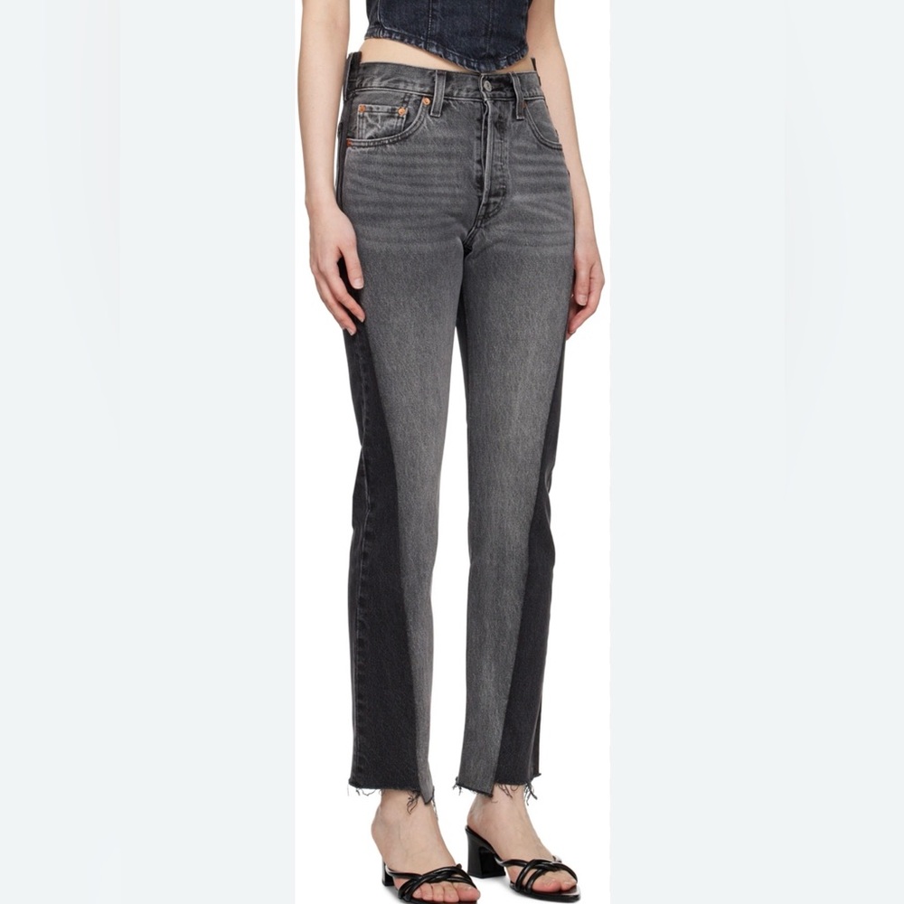 Levi's Black 501 Spliced Jeans by Levi's Red size 26w 32L